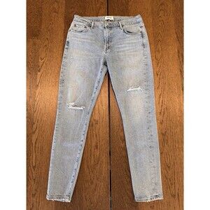 AGOLDE Mid Rise Sophie Ripped Skinny Ankle Jeans Women’s Sz 30 Blue Light Wash